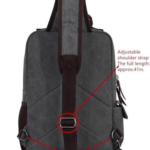 Retro Crossbody Bag Sling Bag Canvas Messenger Bag for Men Women Shoulder Bag Cr - Picture 6 of 7